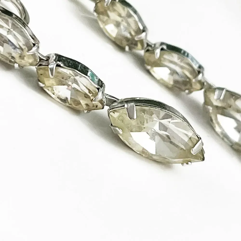 Eisenberg Vintage Crystal Drop Clip Art Nouveau Style Earrings